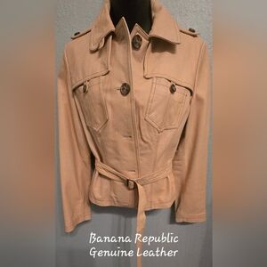 Banana Republic Women's Beige Leather Jacket